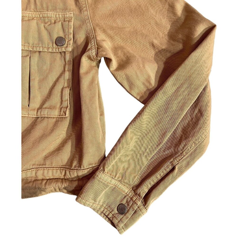 Blank NYC Women Jacket Medium Size Buff Twill Utility Beige Cotton Pockets - Picture 7 of 13